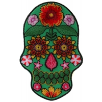 Flower Skull Green Patch