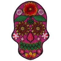 Flower Skull Pink Patch