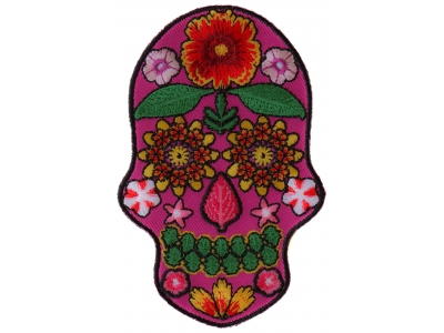 Flower Skull Pink Patch