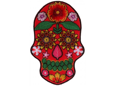 Flower Skull Red Patch