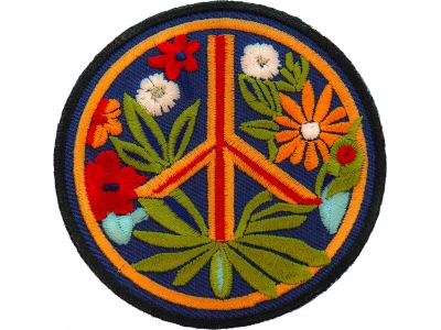 Hippie Flower Peace Patch Embroidered