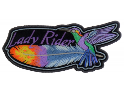 Hummingbird Lady Rider Feather Small Patch