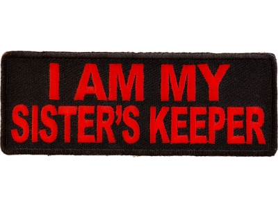 I Am My Sister's Keeper Patch In Red | US Military Veteran Patches