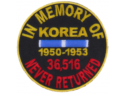 In Memory Of Korea Round Patch | US Military Veteran Patches