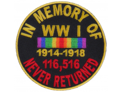 In Memory Of World War 1 Round Patch | US Military Veteran Patches