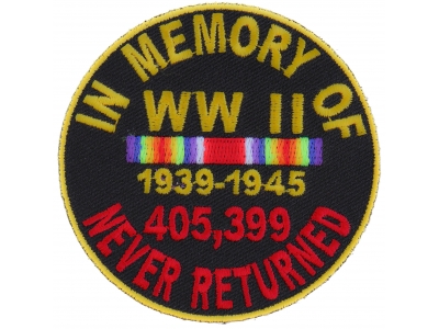 In Memory Of World War 2 Round Patch | US Military Veteran Patches