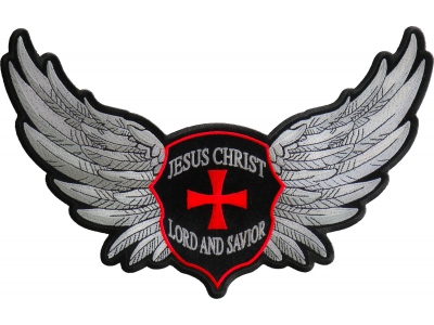 Jesus Christ Lord and Savior Wings Large Christian Back Patch