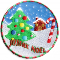 Joyeux Noel Merry Christmas Patch | Embroidered Patches