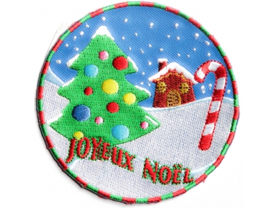 Joyeux Noel Merry Christmas Patch | Embroidered Patches