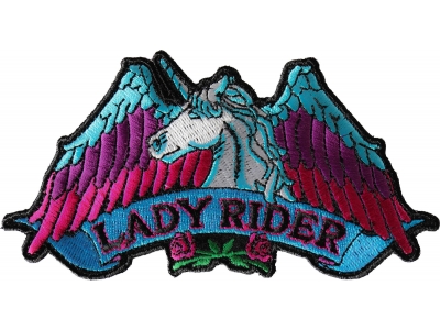 Lady Rider Unicorn Biker Patch