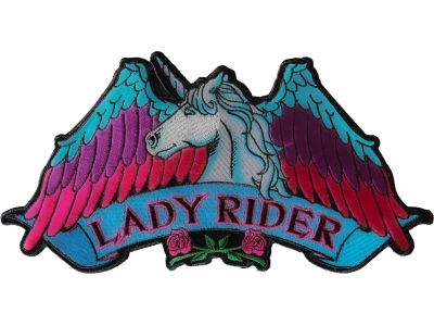 Lady Rider Unicorn Large Back Patch