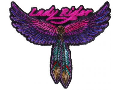 Lady Rider Wings and Feather Small Patch