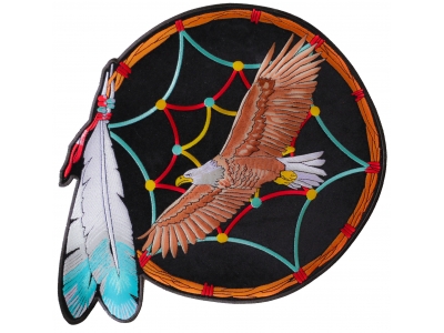 Large Dreamcatcher Eagle Jacket Back Patch | Embroidered Biker Patches