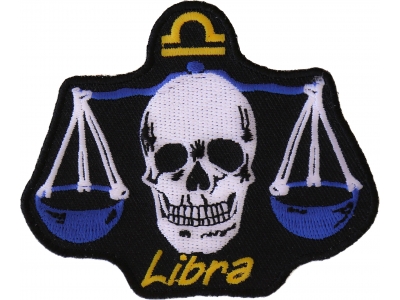 Libra Skull Zodiac Sign Patch