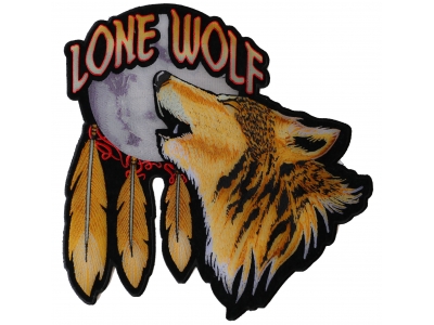 Lone Wolf Howling At The Moon Large Back Patch | Embroidered Biker Patches