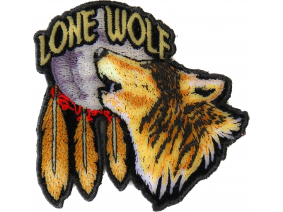 Lone Wolf Howling At The Moon Small Patch | Embroidered Biker Patches