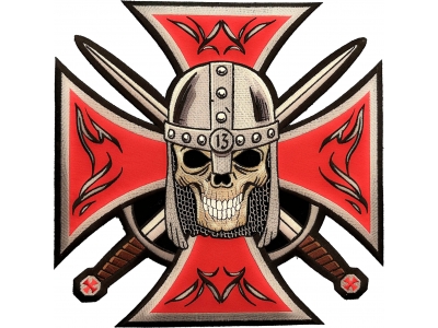 Maltese Cross Skull Knight Patch