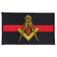 Masonic Thin Red Line For Firefighters Patch | Embroidered Patches