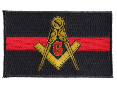 Masonic Thin Red Line For Firefighters Patch | Embroidered Patches