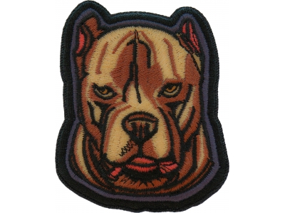 Mean Pitbull Dog Iron on Patch