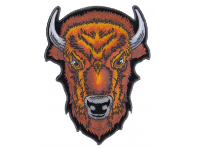 Medium Brown Buffalo Head Patch | Embroidered Patches