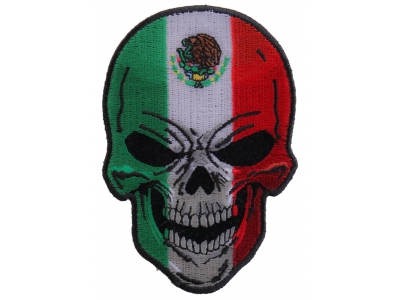 Mexican Flag Skull Small Patch