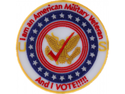 Military Veteran And I Vote Patch | US Military Veteran Patches