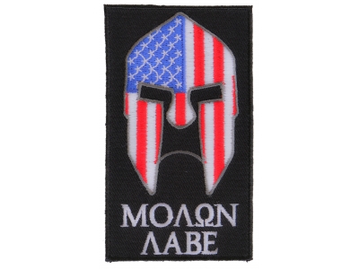 Molon Labe Spartan Patch With US Flag | Embroidered Patches