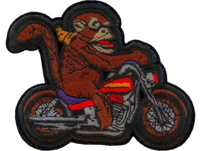 Monkey Biker Iron on Patch