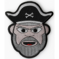 Old Man Bearded Pirate Iron on Patch