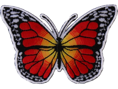 Orange Butterfly Iron On Patch