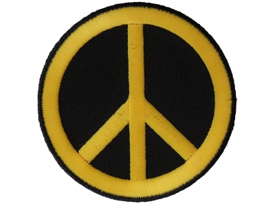 Peace Sign Patch  Yellow On Black