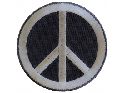 Peace Sign Patch Gray On Black