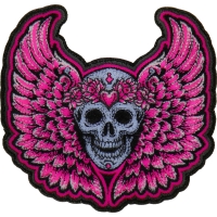 Pink Angel Wings Skull Patch