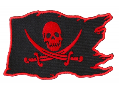 Pirate Skull Patch Red