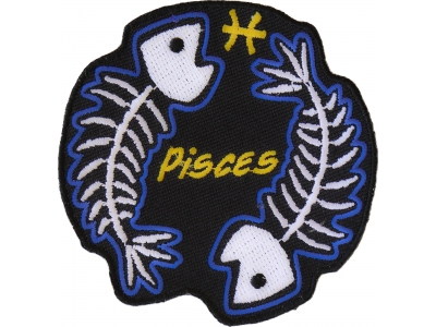 Pisces Skull Zodiac Sign Patch