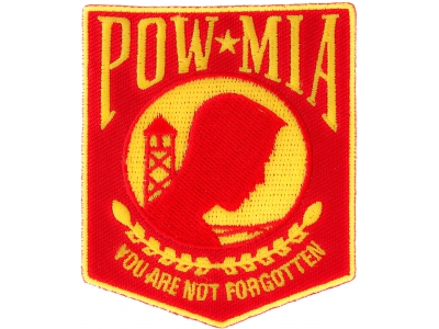 POW MIA Red And Yellow Patch | US POW MIA Military Veteran Patches