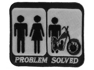 Problem Solved Marriage And Motorcycle Patch | Embroidered Biker Patches