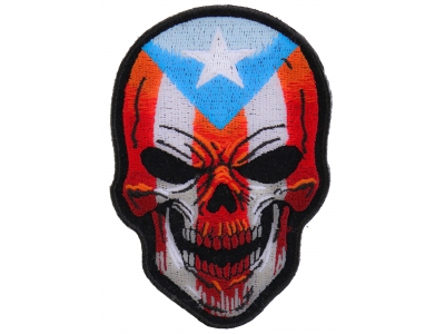 Puerto Rican Skull Patch With Puerto Rico Flag