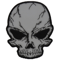 Reflective Small Cracked Skull Patch | Embroidered Patches