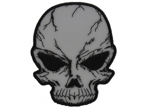 Reflective Small Cracked Skull Patch | Embroidered Patches