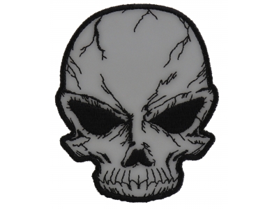 Reflective Small Cracked Skull Patch | Embroidered Patches