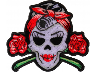 Rockabilly Lady Skull Patch