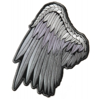 Silver Left Angel Wings Patch | Embroidered Patches