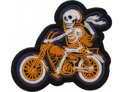 Skeletal Biker Patch Embroidered