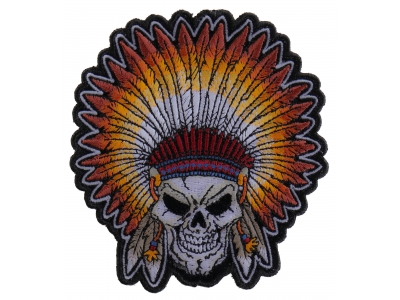 Skull Indian Head Dress Small Patch | Embroidered Patches