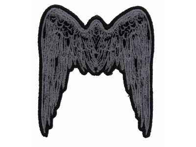 Small Angel Wings Patch Grey | Embroidered Patches