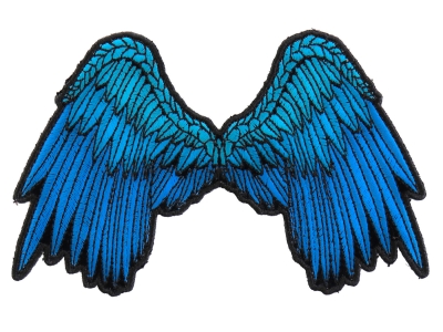 Small Beautiful Angel Wings Blue Patch | Embroidered Patches