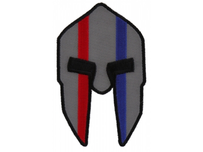 Spartan Helmet Red And Blue First Responder Patch