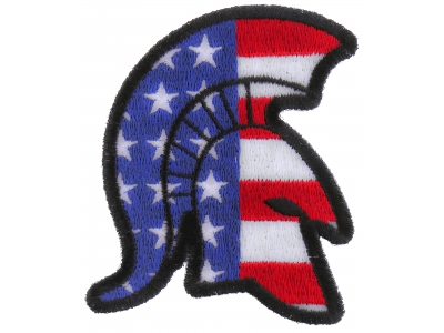 Spartan Helmet With US Flag Patch